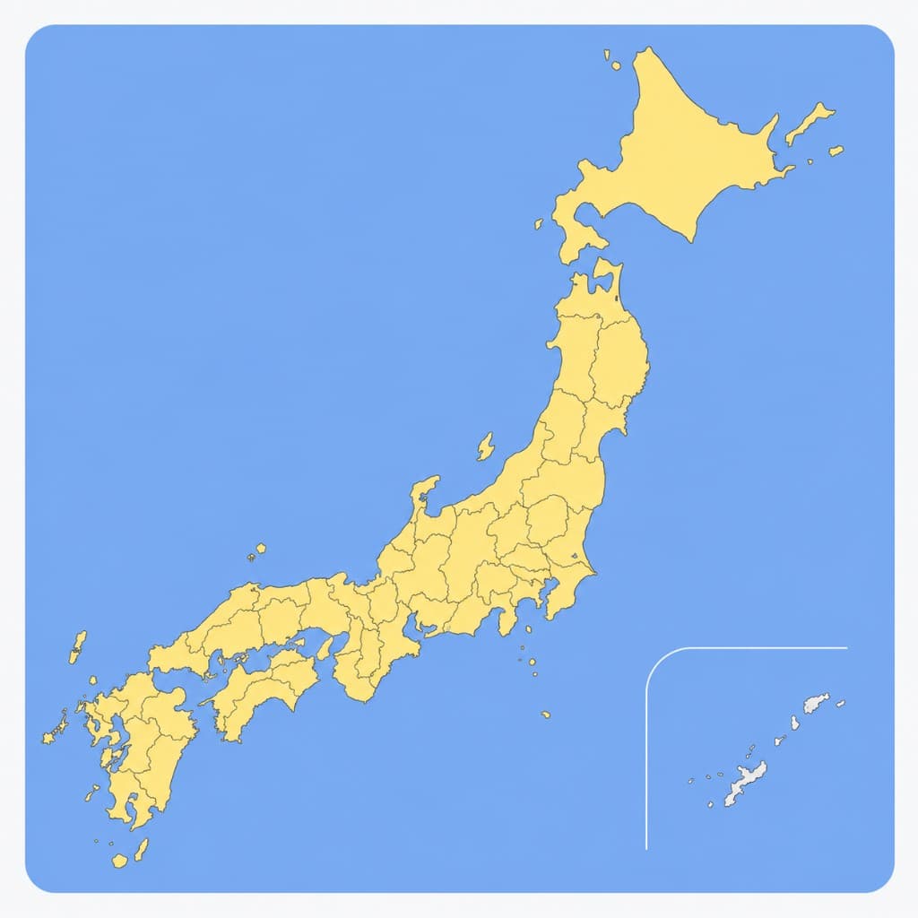 全国対応エリアの地図（沖縄県を除く）